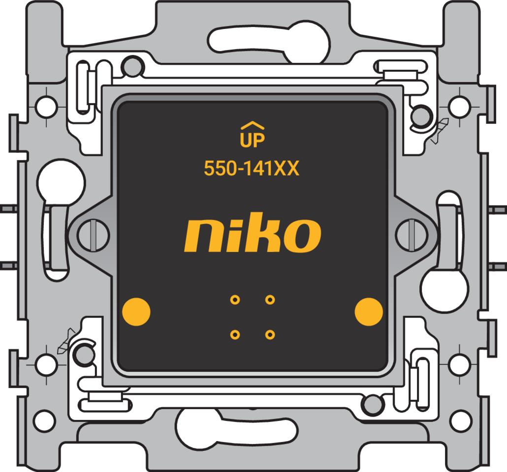 Afbeeldingen van Enkelvoudige muurprint met sokkel voor Niko Home Control, 60 x 71 mm, klauwbevestiging